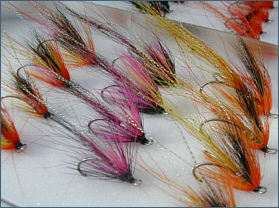 Ally's Shrimp and Cascade salmon fly selection