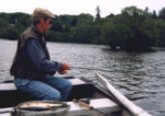 Trout fishing on Drummond Loch, Crieff. 