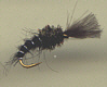 Trout Nymph - Black Shuttlecock Buzzer