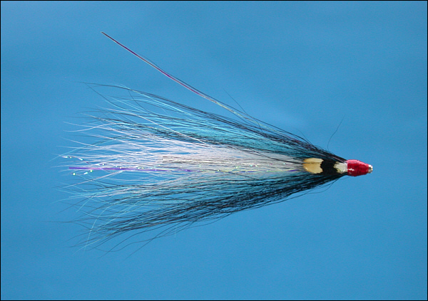Sea Trout Needle Tube Fly - Blue and White