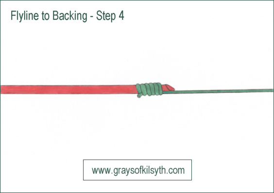 attaching fly line to backing line - step 4